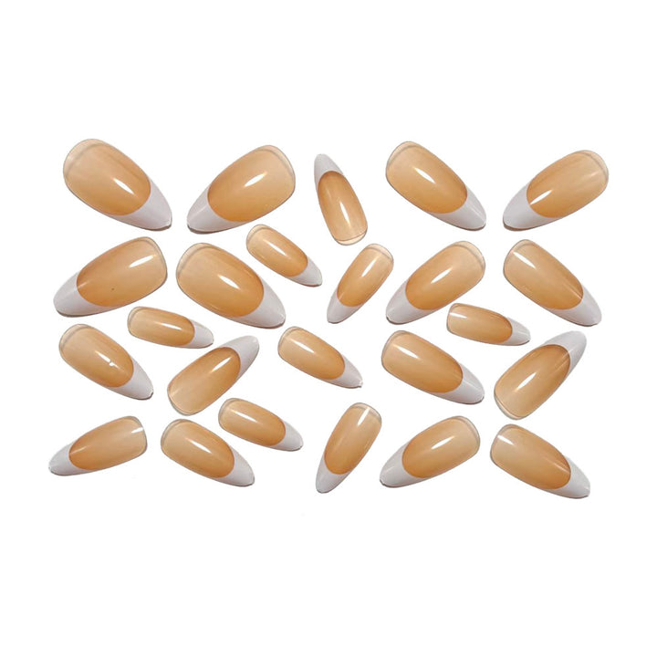Artificial nails in elegant casual French tip design Kalsten