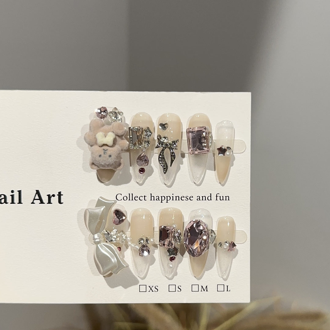 Decorative 3D Themed Press-On Nail Art Set