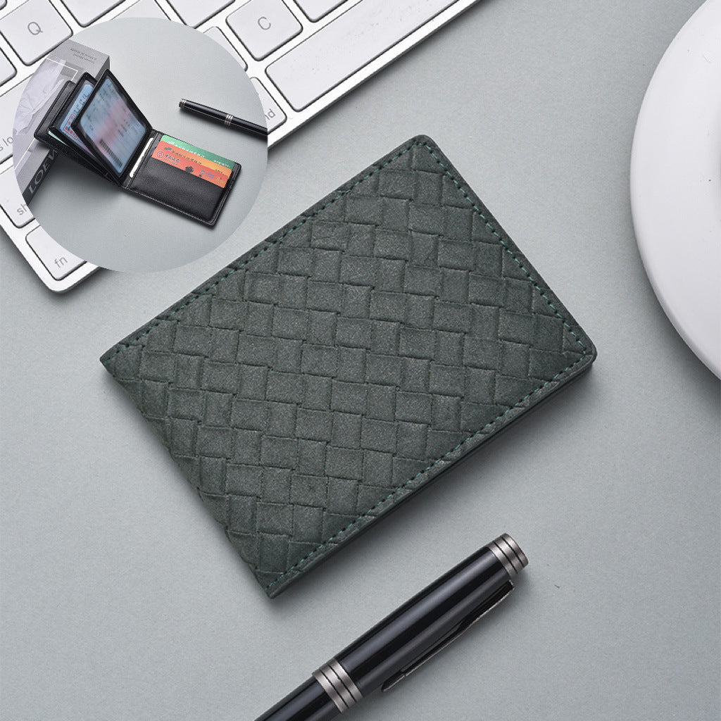 Stylish Woven Leather Cardholder Kalsten