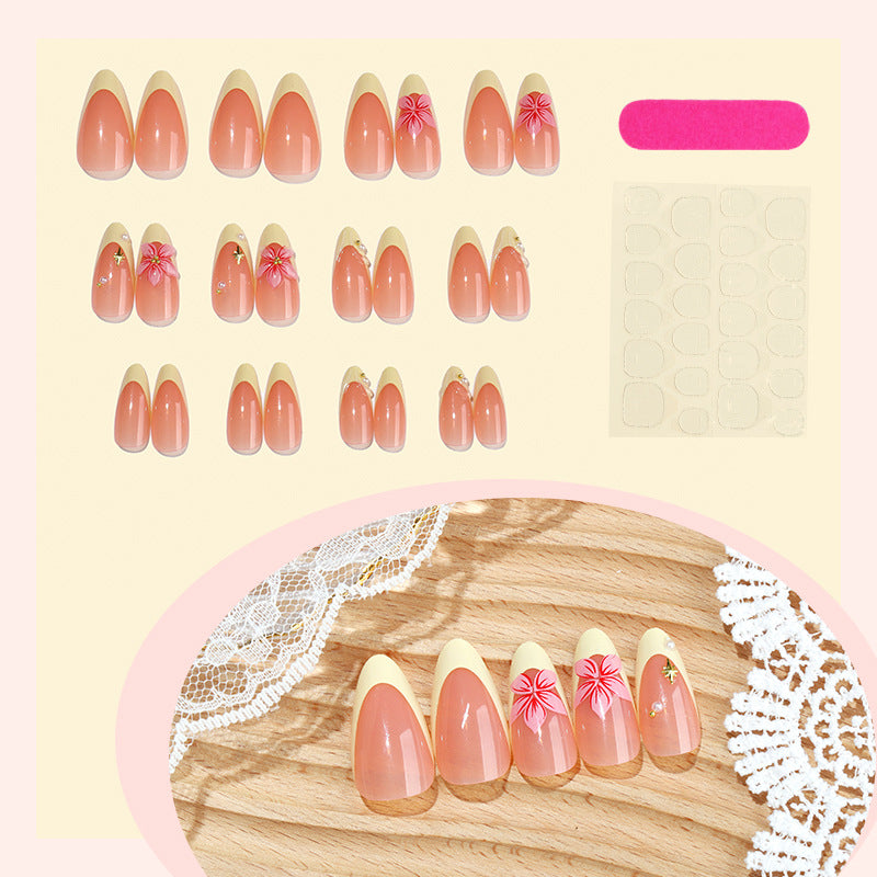 Elegant Floral-Themed Press-On Nail Set Kalsten