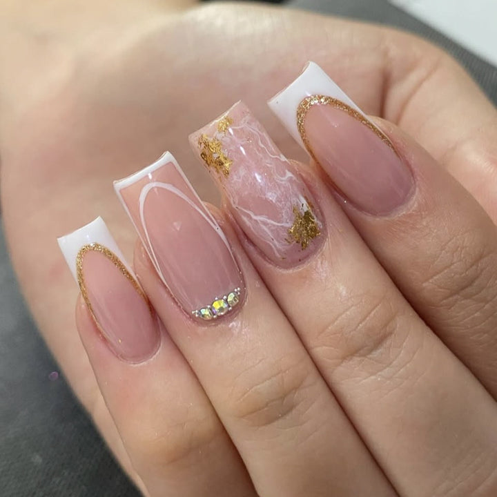 Elegant Marble Nail Art Extensions Kalsten