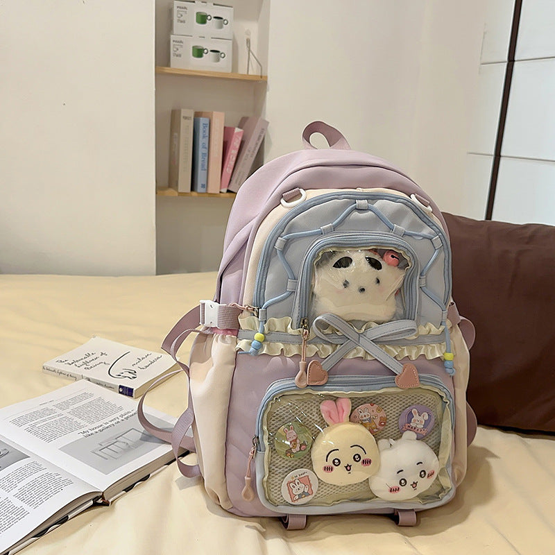 Fashionable leisure backpack with creative details and versatile compartments Kalsten