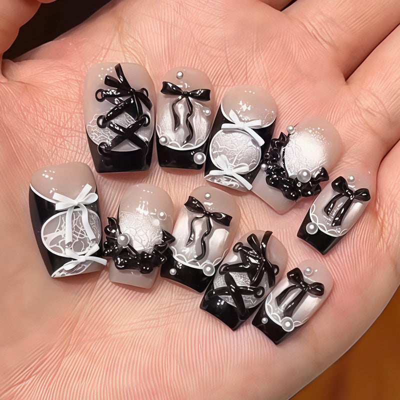Themed Bow-Decorated Press-On Nail Set Kalsten
