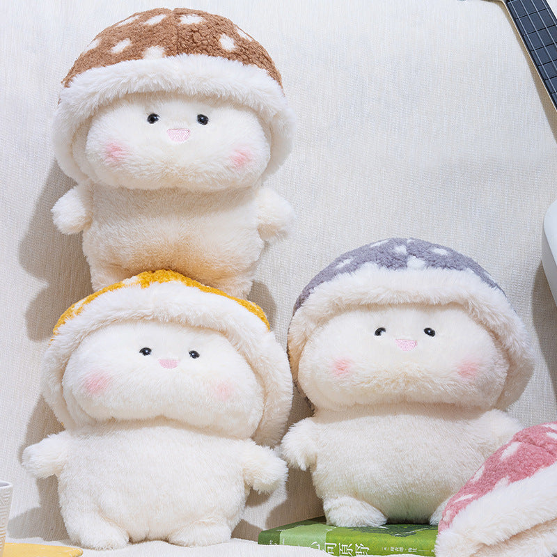 Plush Mushroom Buddy Collectible with Removable Faux-Fur Cap and Ultra-Soft Body Kalsten