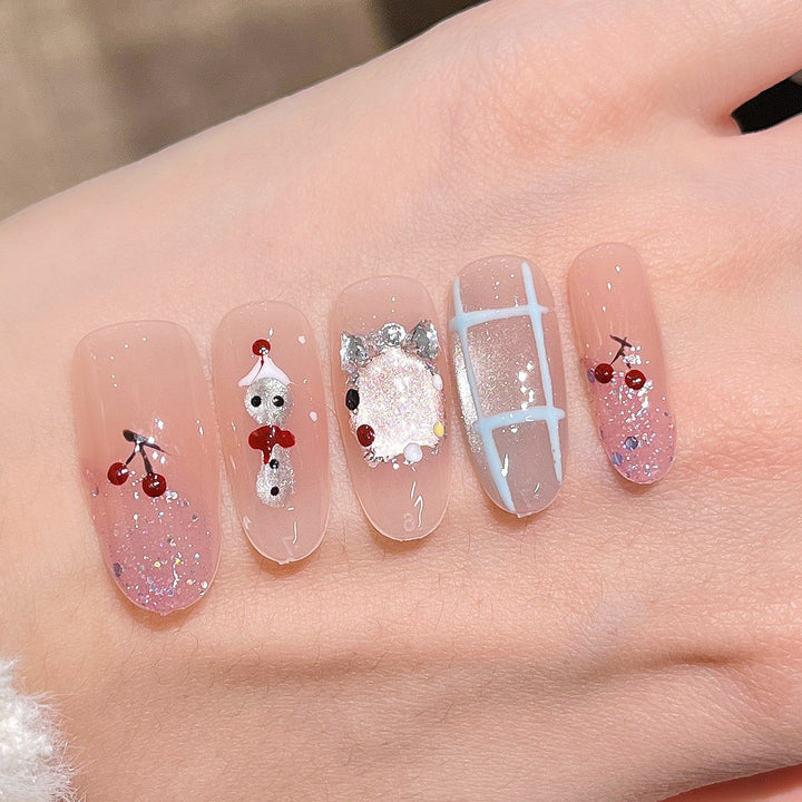 Elegant Nail Art Extensions with Pearl Accents Kalsten