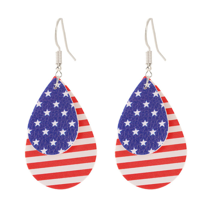 Women nan enamel horseshoe earrings with star motif and fishhook closure Kalsten