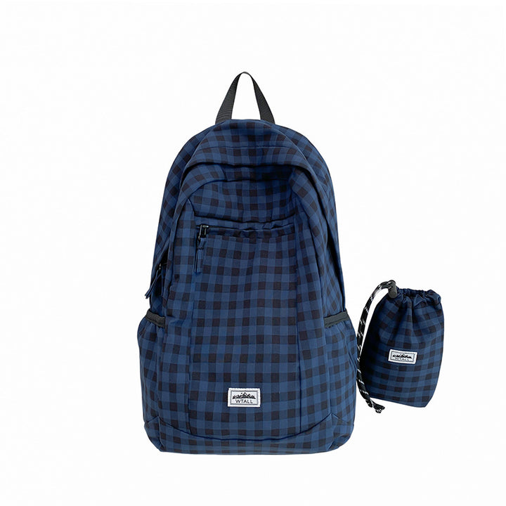 Casual Checkered School Backpack Kalsten