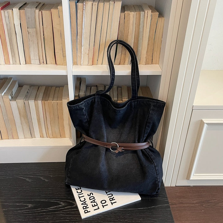 Spacious Denim Tote