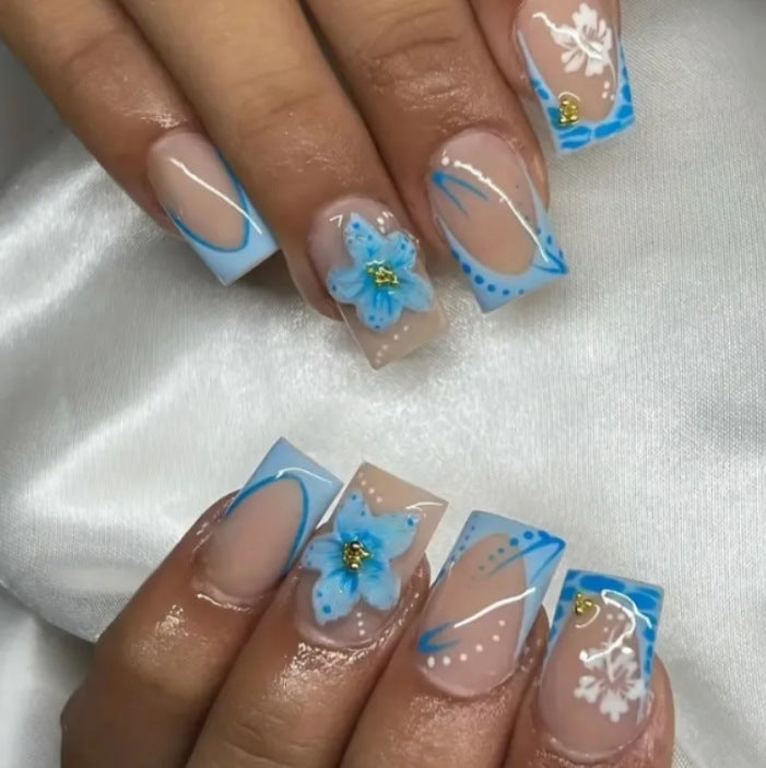 Artisan Floral Acrylic Press-On Nail Set Kalsten