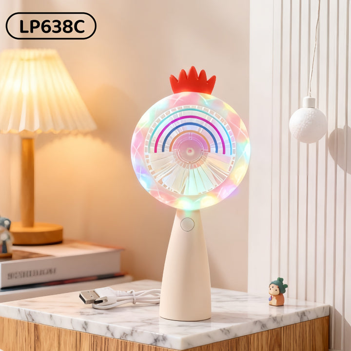 Women Portable USB Hand Fan with LED Lighting Kalsten