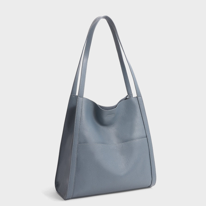 Pebbled Leather Slouchy Shoulder Tote Bag