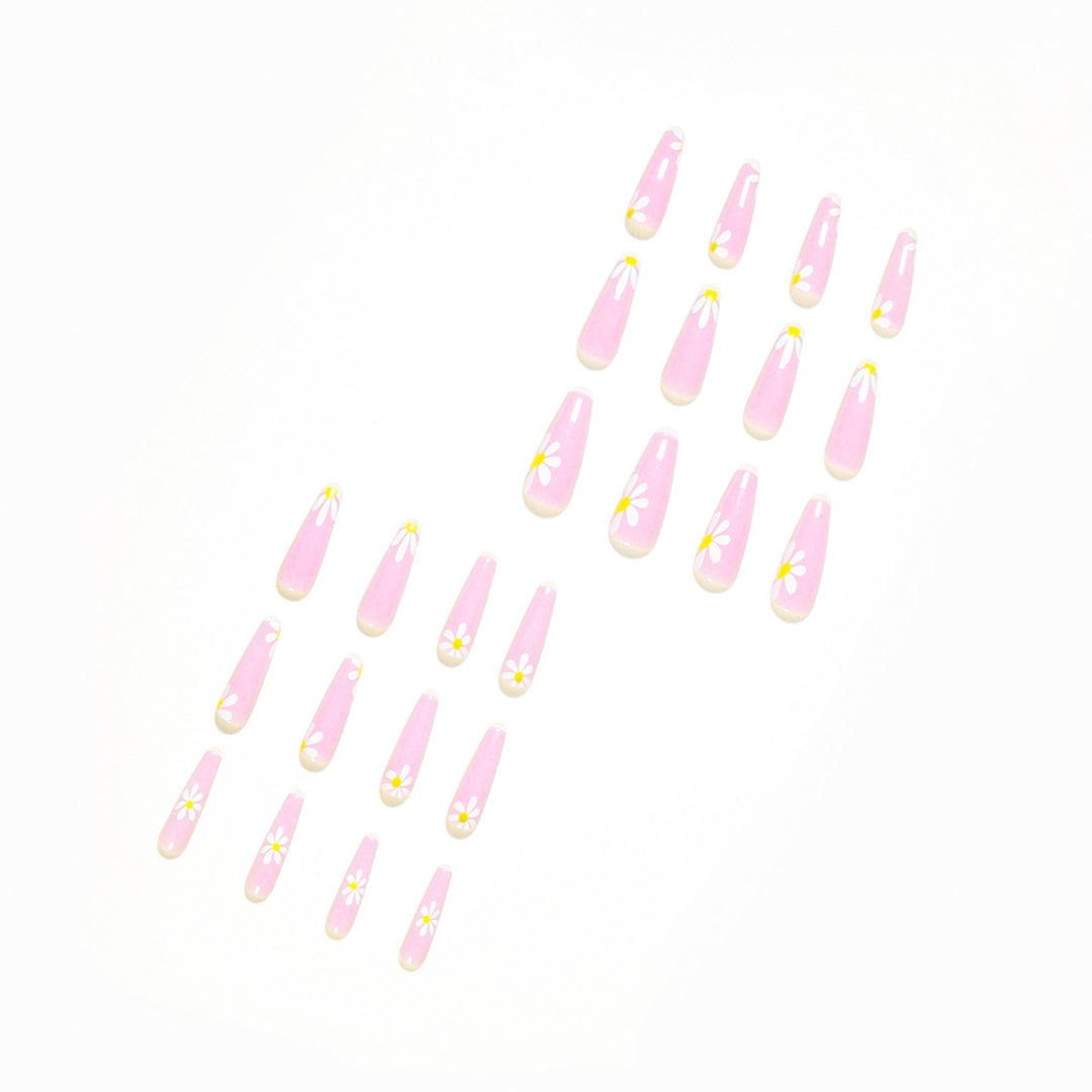 Artistic acrylic nails with flower decoration Kalsten
