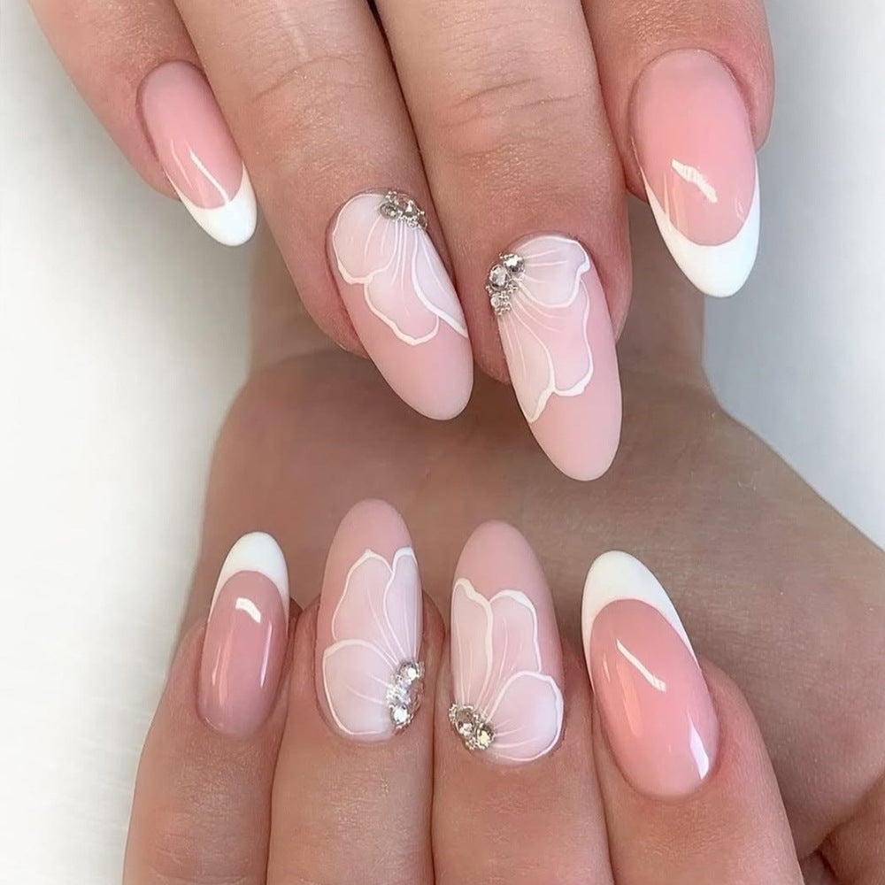 Elegant Floral Accent Press-On Nails Kalsten 1787370496