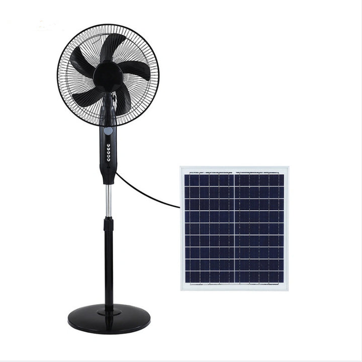 Unisex Solar Powered Stand Fan with Adjustable Tilt Angle and Efficient Fan Blades Kalsten