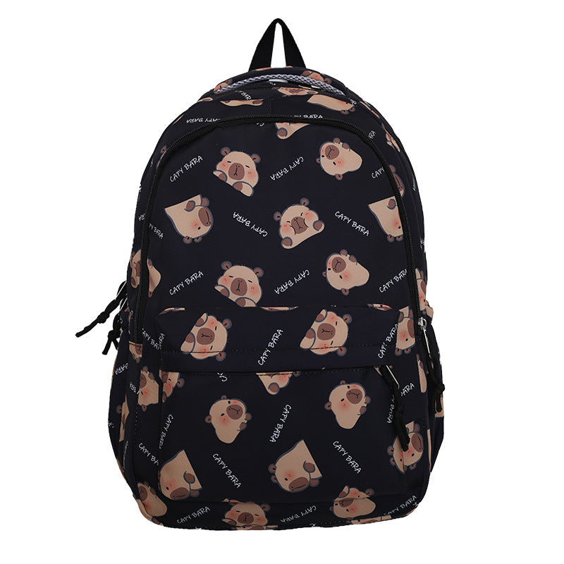Backpack with Child-Friendly Capybara Design and Practical Compartments Kalsten