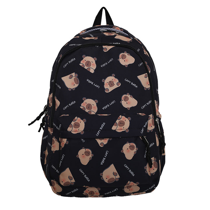 Backpack with Child-Friendly Capybara Design and Practical Compartments Kalsten