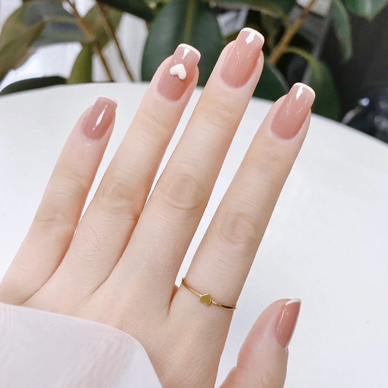 Stylish heart and ombre design artificial nails Kalsten