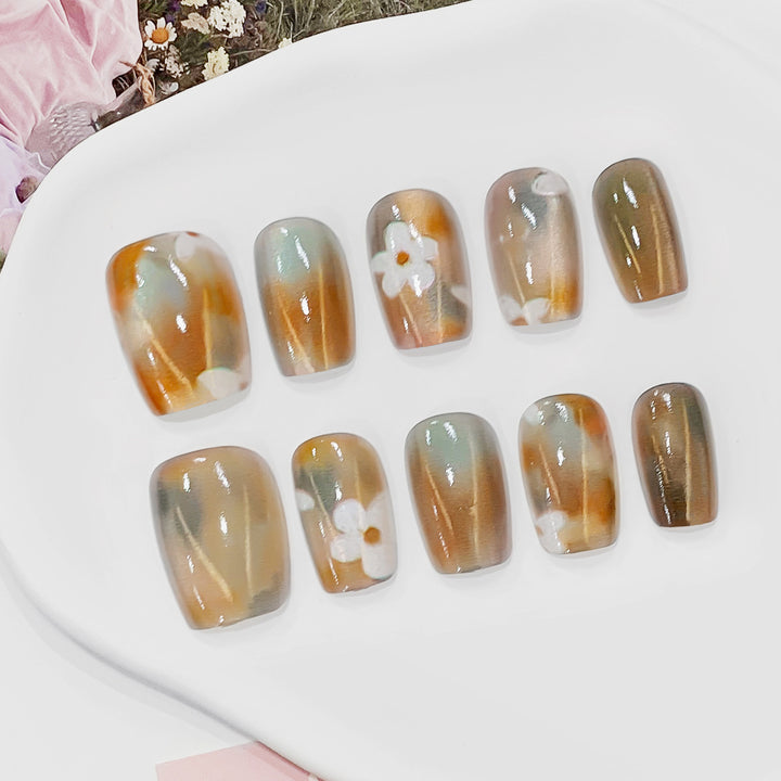 Artificial nail tips with flower design Kalsten