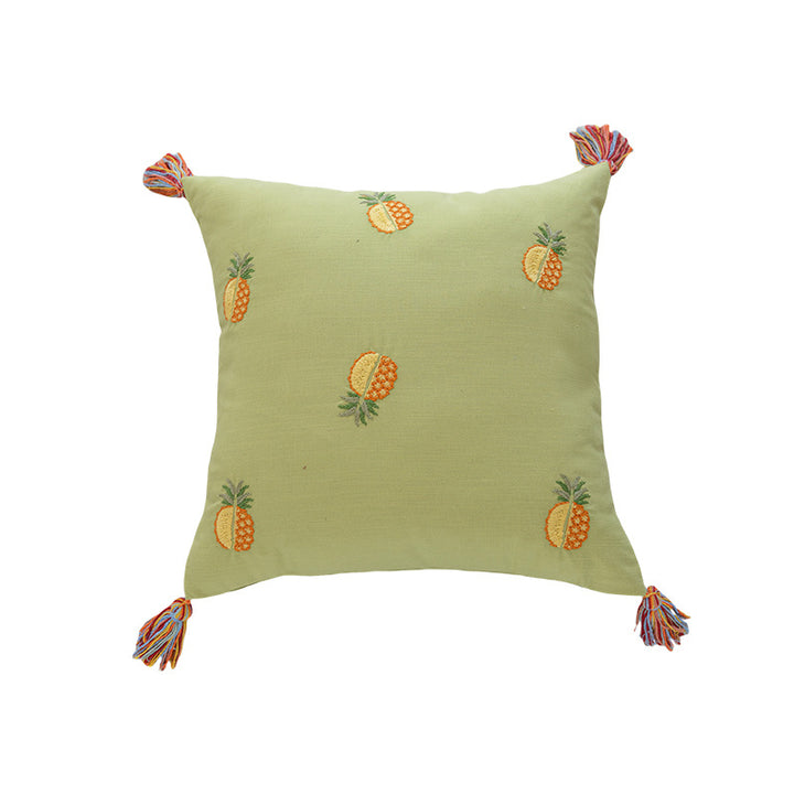 Embroidered Pineapple Accent Pillow