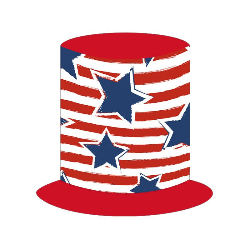 Independence Day oversized novelty top hat with flexible foam core and adjustable elastic chin strap Kalsten