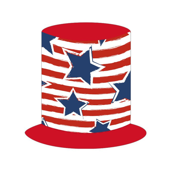 Independence Day oversized novelty top hat with flexible foam core and adjustable elastic chin strap Kalsten