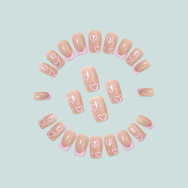Artistic acrylic nails with heart design Kalsten