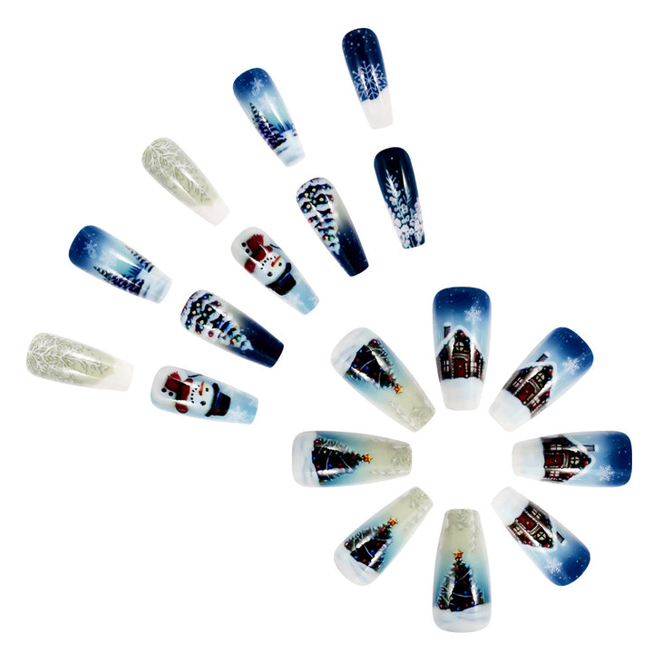 Winter-Themed Artistic Press-On Nails Kalsten