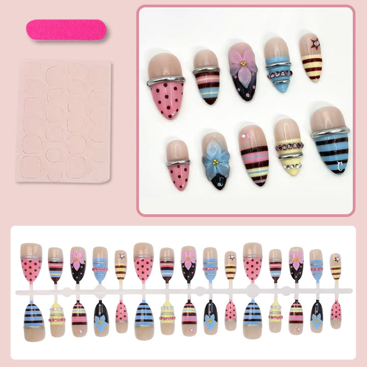 Artificial nail set with creative and playful motifs Kalsten