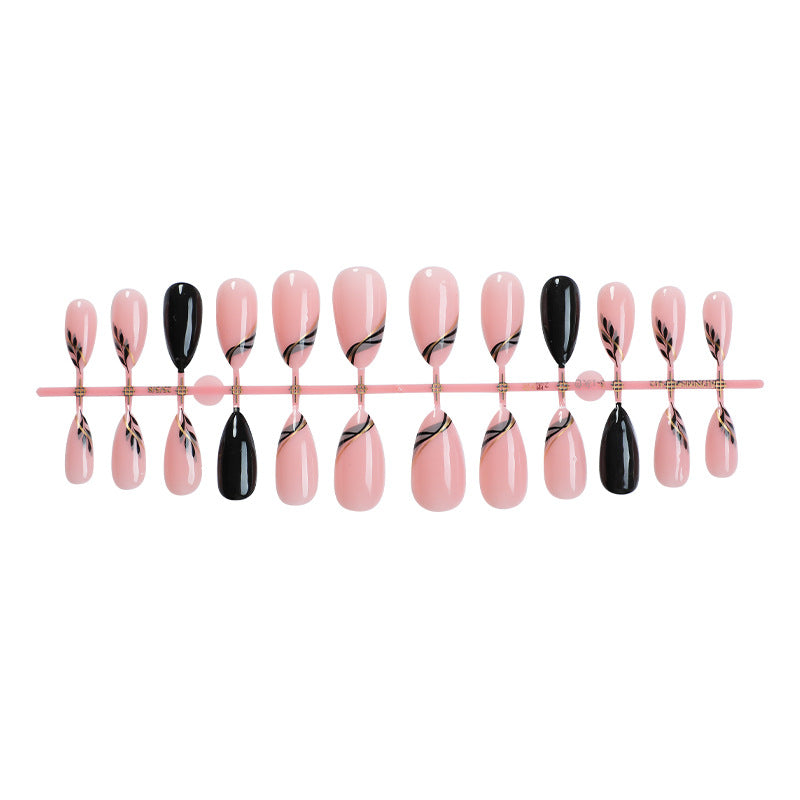 Elegant Press-On Nail Art Set with Artistic Designs Kalsten
