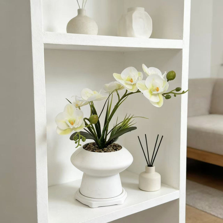Elegant Artificial Orchid Floral Centerpiece