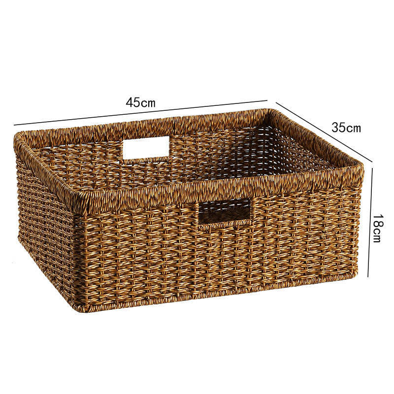 Handwoven Storage Basket with Cutout Handles Kalsten