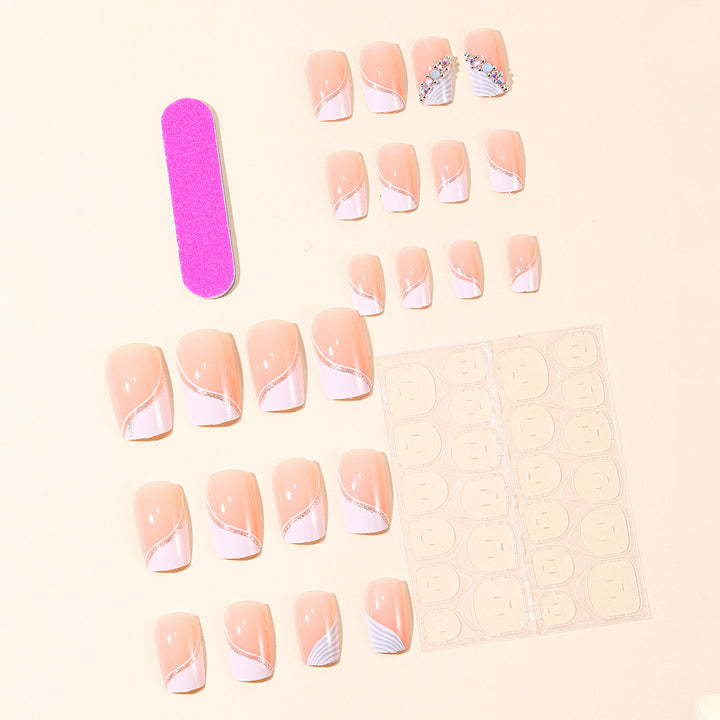 Elegant French Tip Acrylic Nail Enhancements Kalsten