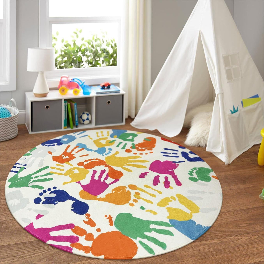 Colorful Handprint Rug