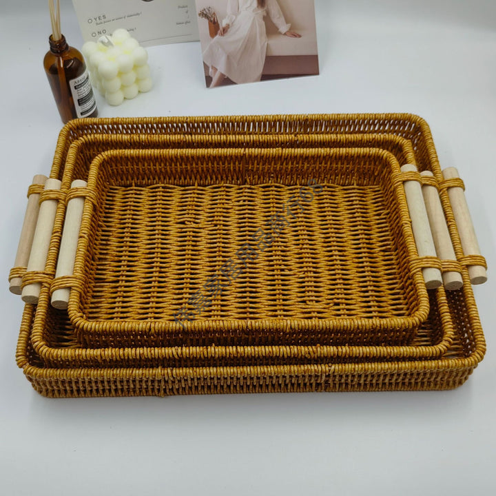 Handwoven Decorative Serving Tray Kalsten
