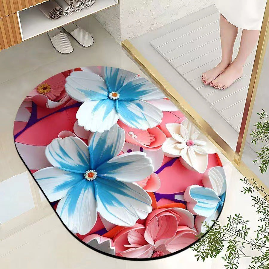 Leaf-Patterned Bathroom Mat Kalsten