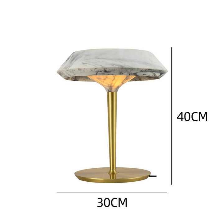 Elegant Modern Table Lamp with Marble Base and Gold Accent