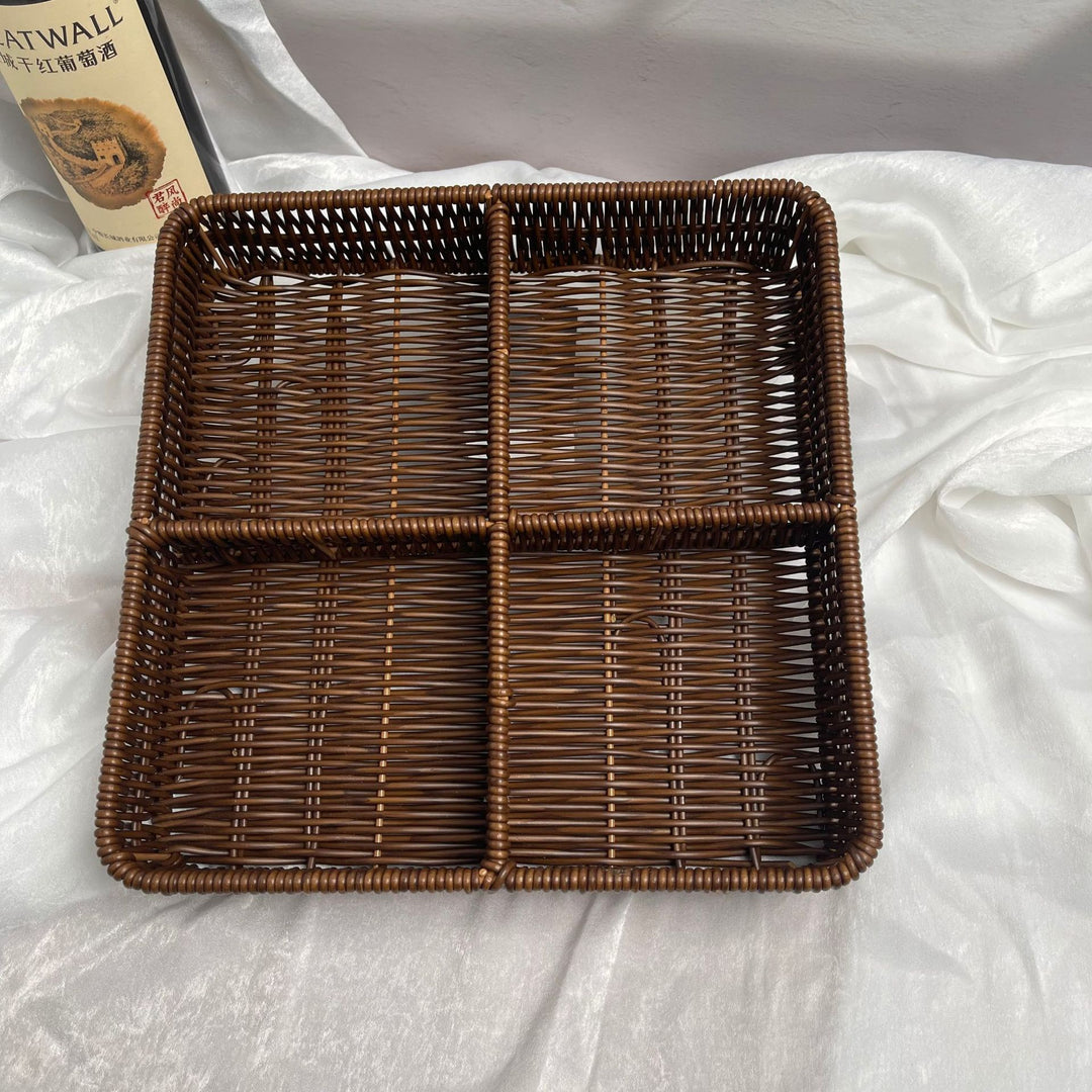 Ladies beef braided serving basket with three compartments Kalsten