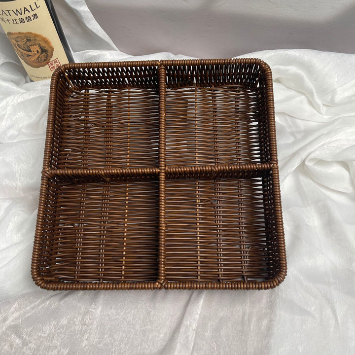 Ladies beef braided serving basket with three compartments Kalsten