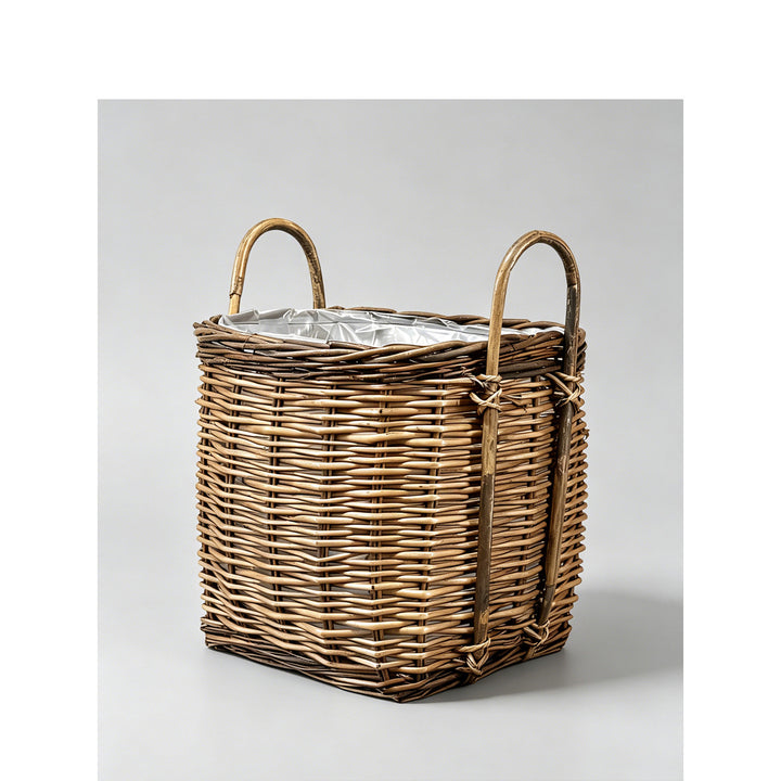 Robust basket with lid and practical handle Kalsten