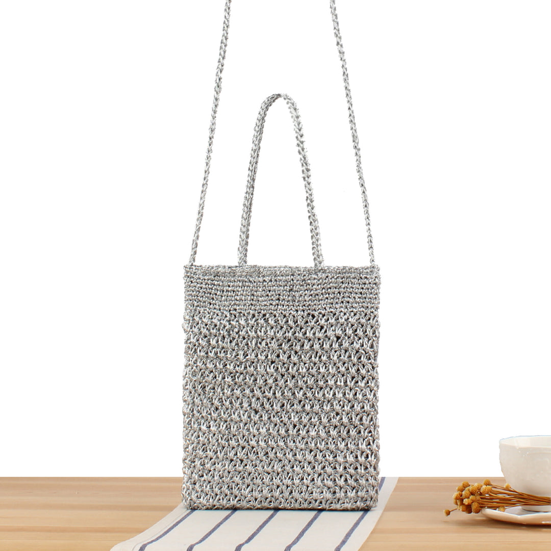 Shoulder bag made of hand-knotted natural material with fine texture Kalsten