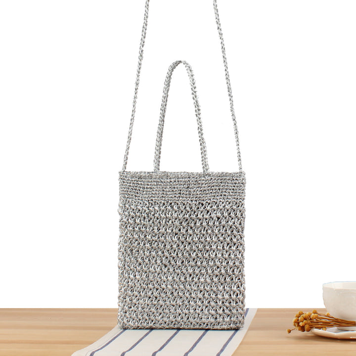 Shoulder bag made of hand-knotted natural material with fine texture Kalsten