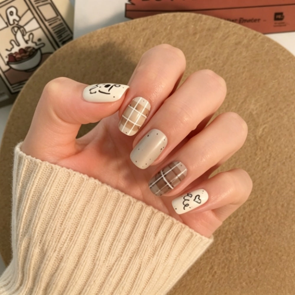 Artistic Press-On Nail Set with Unique Character Designs Kalsten