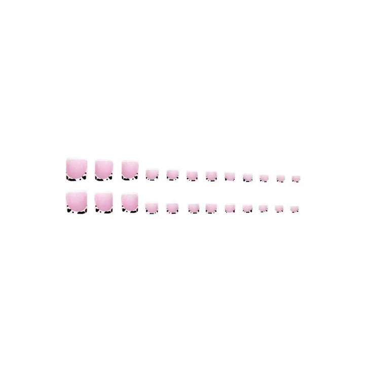French Tip Press-On Nail Art with Cow Print Accents Kalsten