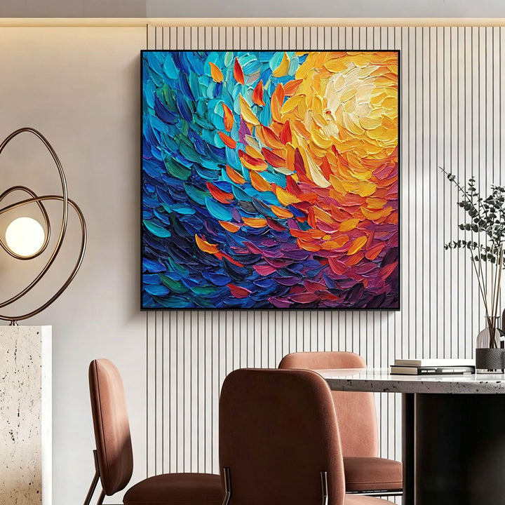 Textured Colorful Canvas Wall Art for Interiors