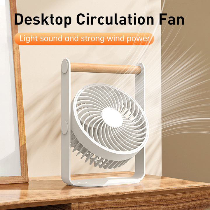 Unisex portable table fan with adjustable tilt function and wooden handle Kalsten