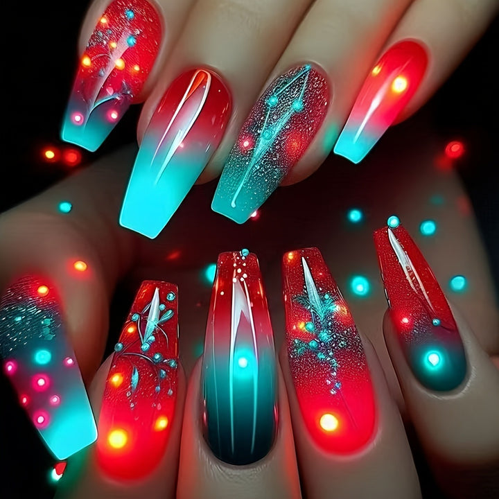 Artificial nails with luminous gradient design Kalsten