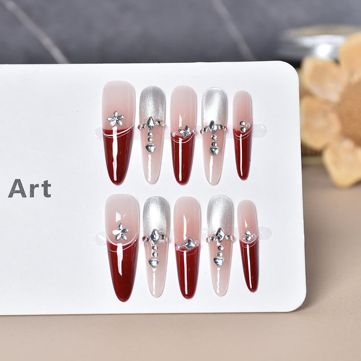 Decorative Rhinestone-Accented Press-On Nail Extensions Kalsten