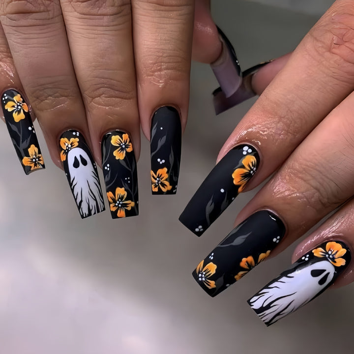 Artistic Halloween Themed Acrylic Nail Art Enhancements Kalsten