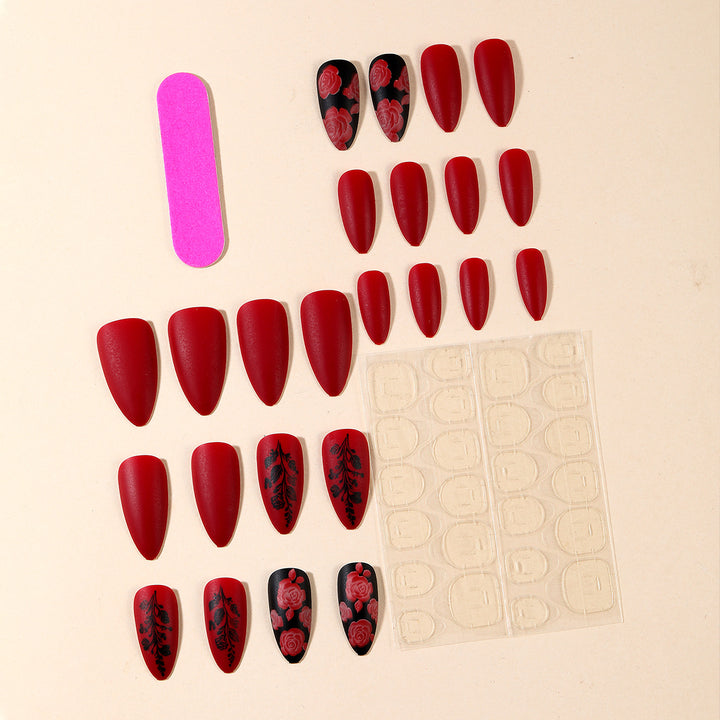 Floral Matte Acrylic Nail Set Kalsten