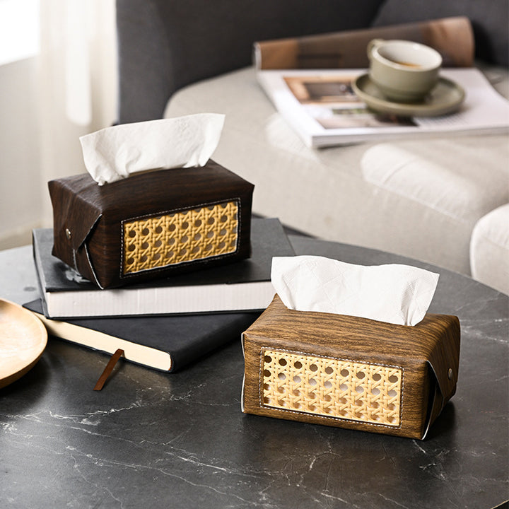 Decorative Rattan Patterned Tissue Box Holder Kalsten